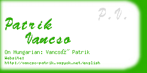 patrik vancso business card